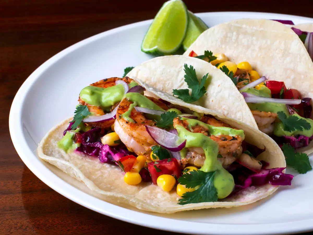Shrimp Tacos with Lime Slaw